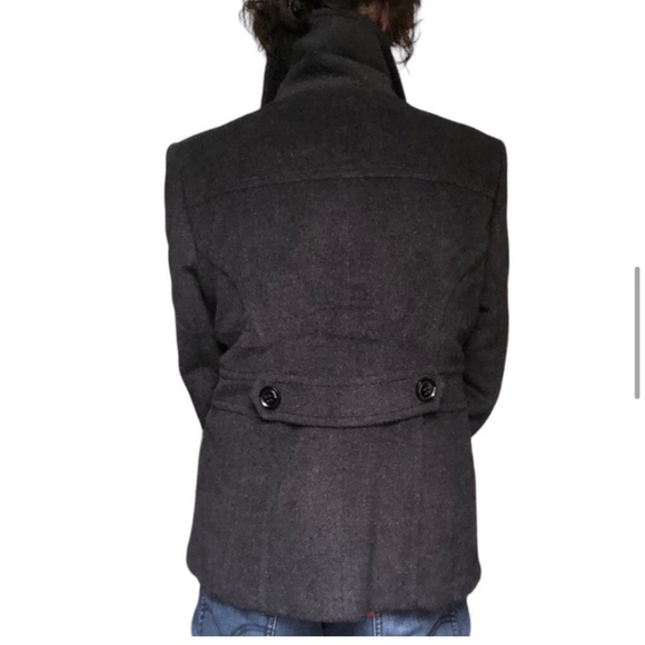 Wool Cashmere blend Tailored double breasted pea coat Size Large P - Picture 7 of 16